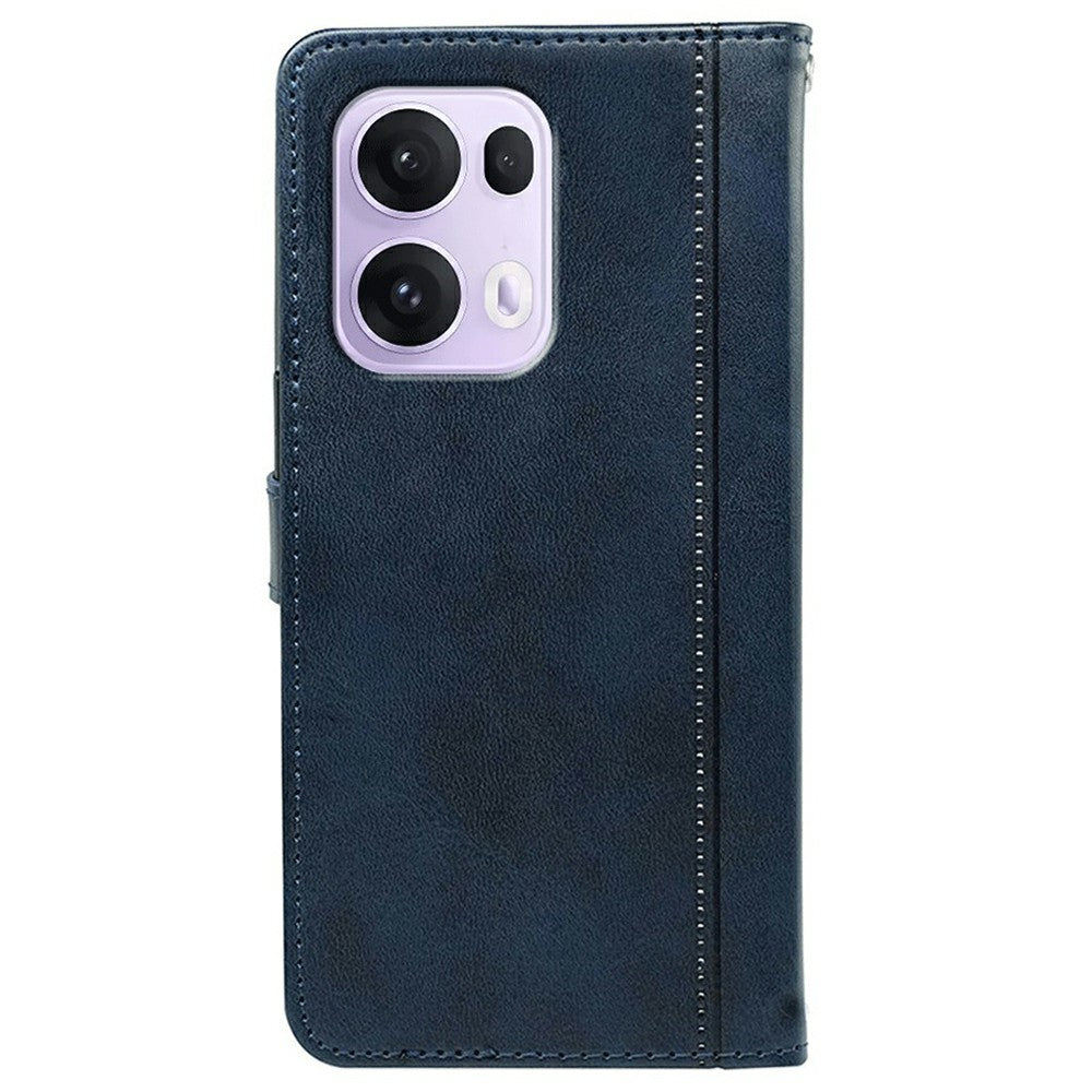 For Oppo Reno13 Pro 5G Case Calf Texture Leather Stand Book Style Phone Cover - Blue