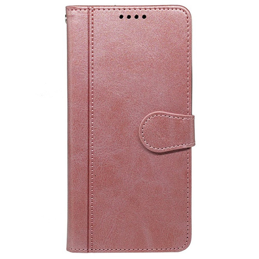 For Oppo Reno13 Pro 5G Case Calf Texture Leather Stand Book Style Phone Cover - Rose Gold