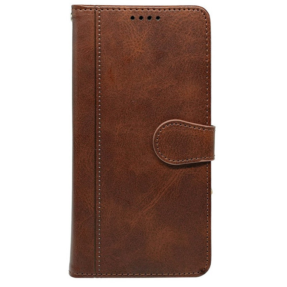 For Oppo Reno13 Pro 5G Case Calf Texture Leather Stand Book Style Phone Cover - Brown