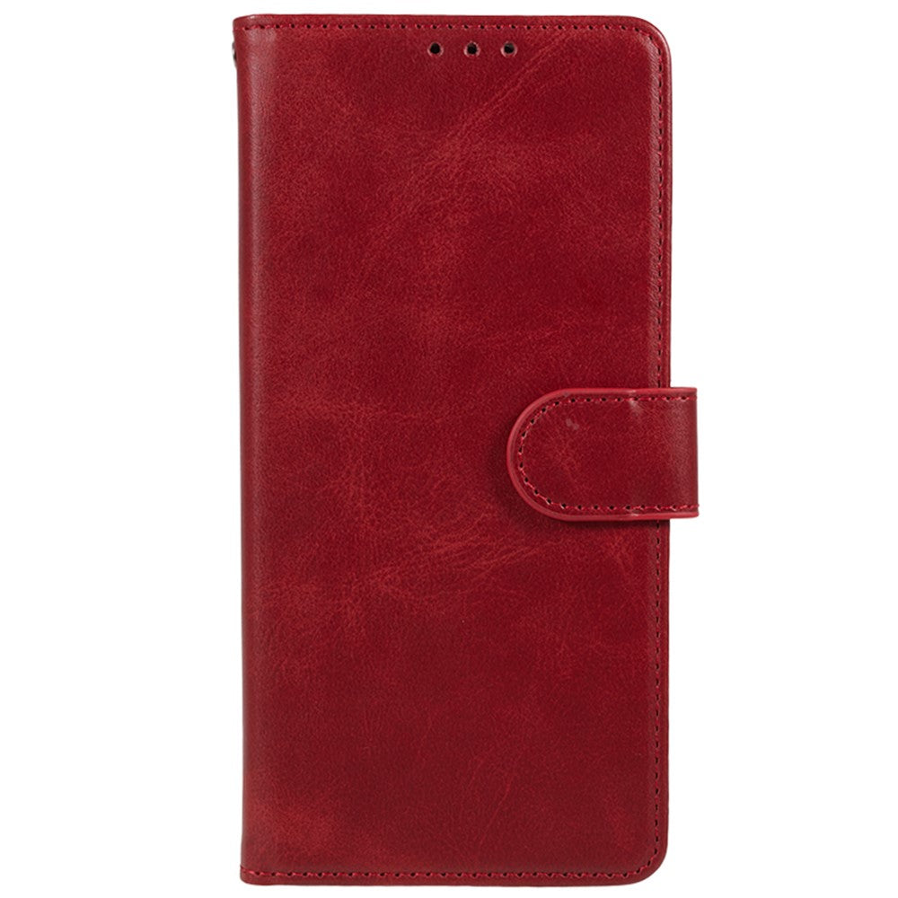 For Oppo Reno13 5G (Global) Case PU Leather Wallet Protective Phone Cover Calf Texture - Red