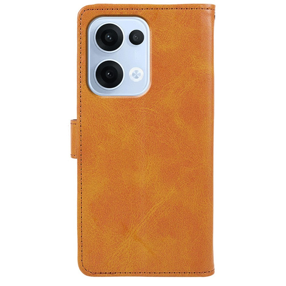 For Oppo Reno13 5G (Global) Case PU Leather Wallet Protective Phone Cover Calf Texture - Khaki