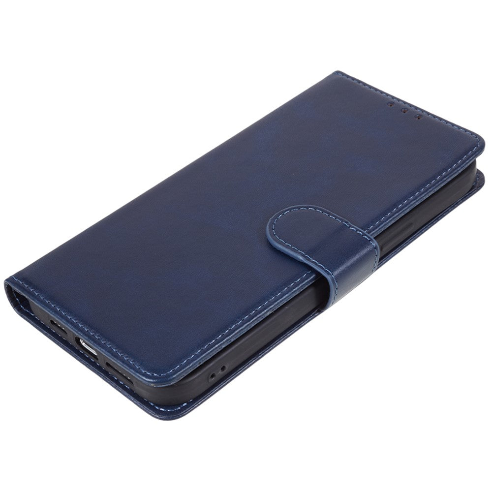 For Oppo Reno13 F 4G / 5G Case PU Leather Wallet Protective Phone Cover Calf Texture - Blue