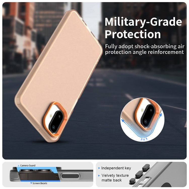 For Samsung Galaxy F06 5G / M06 5G Case PC + TPU + PET Matte Anti-Drop Phone Back Cover - Orange