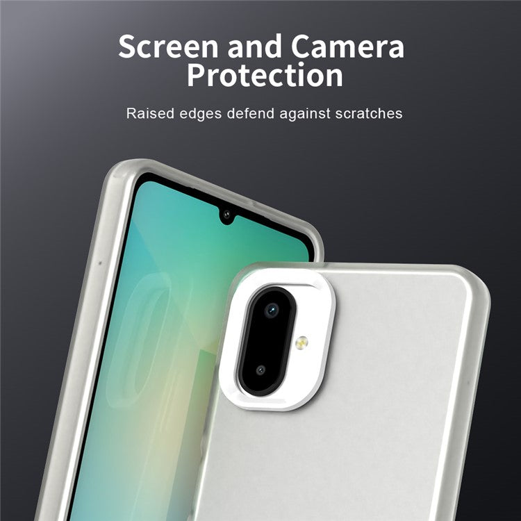 For Samsung Galaxy F06 5G / M06 5G Case PC + TPU + PET Matte Anti-Drop Phone Back Cover - White