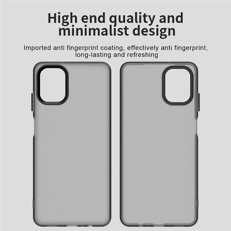For Samsung Galaxy F06 5G / M06 5G Case PC + TPU + PET Matte Anti-Drop Phone Back Cover - Black