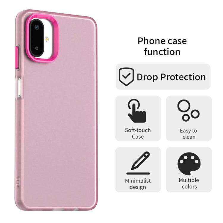 For Samsung Galaxy F06 5G / M06 5G Case PC + TPU + PET Matte Anti-Drop Phone Back Cover - Red