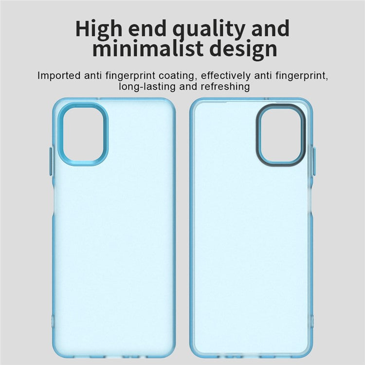 For Samsung Galaxy F06 5G / M06 5G Case PC + TPU + PET Matte Anti-Drop Phone Back Cover - Blue