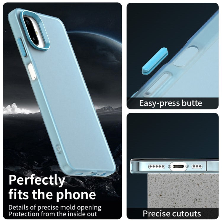 For Samsung Galaxy F06 5G / M06 5G Case PC + TPU + PET Matte Anti-Drop Phone Back Cover - Blue