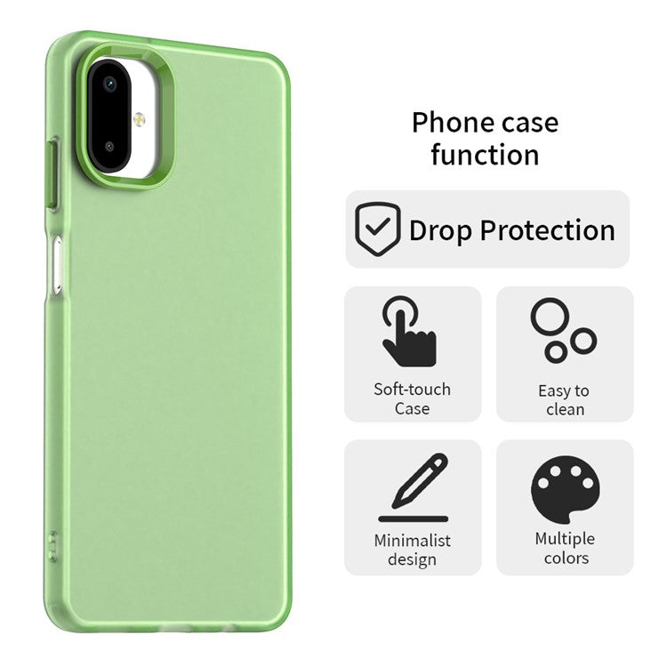 For Samsung Galaxy F06 5G / M06 5G Case PC + TPU + PET Matte Anti-Drop Phone Back Cover - Green