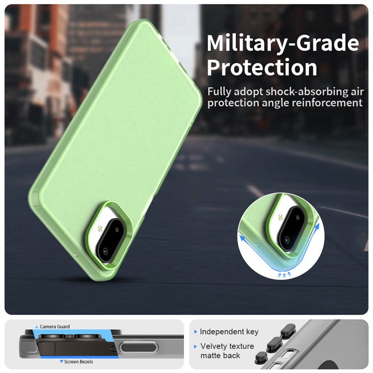 For Samsung Galaxy F06 5G / M06 5G Case PC + TPU + PET Matte Anti-Drop Phone Back Cover - Green