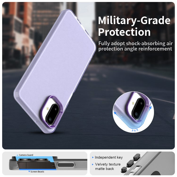 For Samsung Galaxy F06 5G / M06 5G Case PC + TPU + PET Matte Anti-Drop Phone Back Cover - Purple