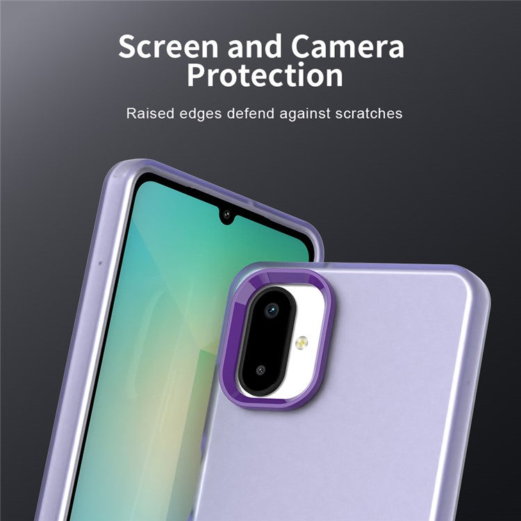 For Samsung Galaxy F06 5G / M06 5G Case PC + TPU + PET Matte Anti-Drop Phone Back Cover - Purple