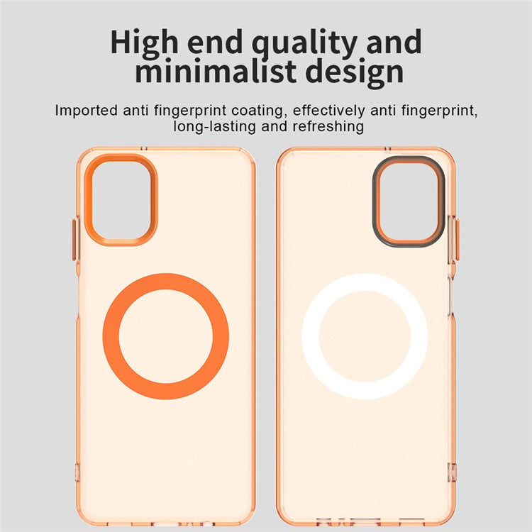For Samsung Galaxy F06 5G / M06 5G Case Compatible with MagSafe Anti Drop Hybrid Phone Back Cover - Orange