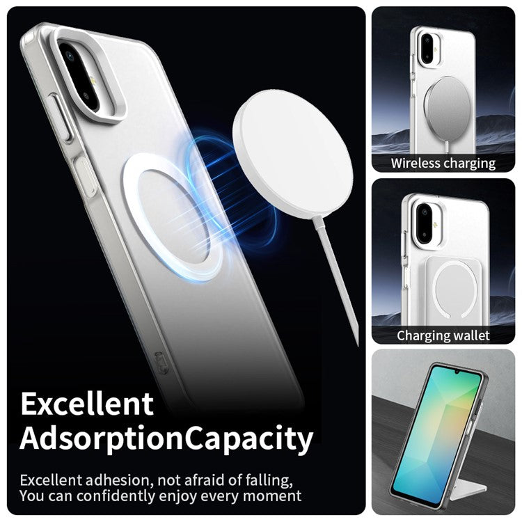 For Samsung Galaxy F06 5G / M06 5G Case Compatible with MagSafe Anti Drop Hybrid Phone Back Cover - White
