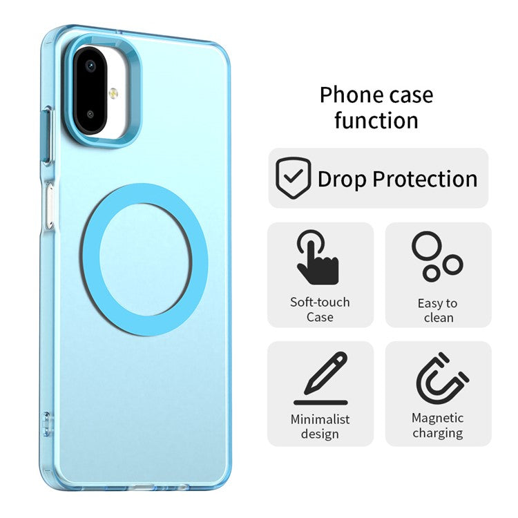 For Samsung Galaxy F06 5G / M06 5G Case Compatible with MagSafe Anti Drop Hybrid Phone Back Cover - Blue
