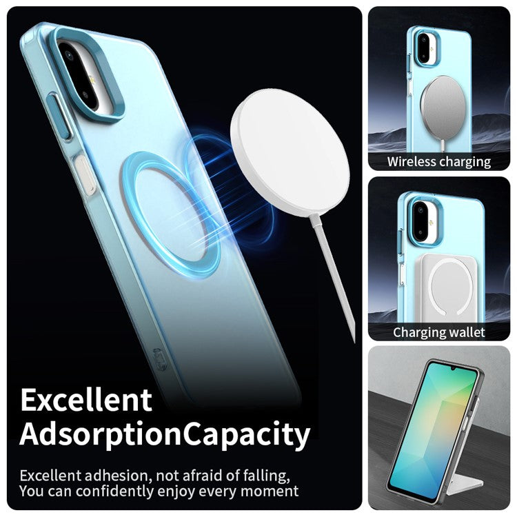 For Samsung Galaxy F06 5G / M06 5G Case Compatible with MagSafe Anti Drop Hybrid Phone Back Cover - Blue
