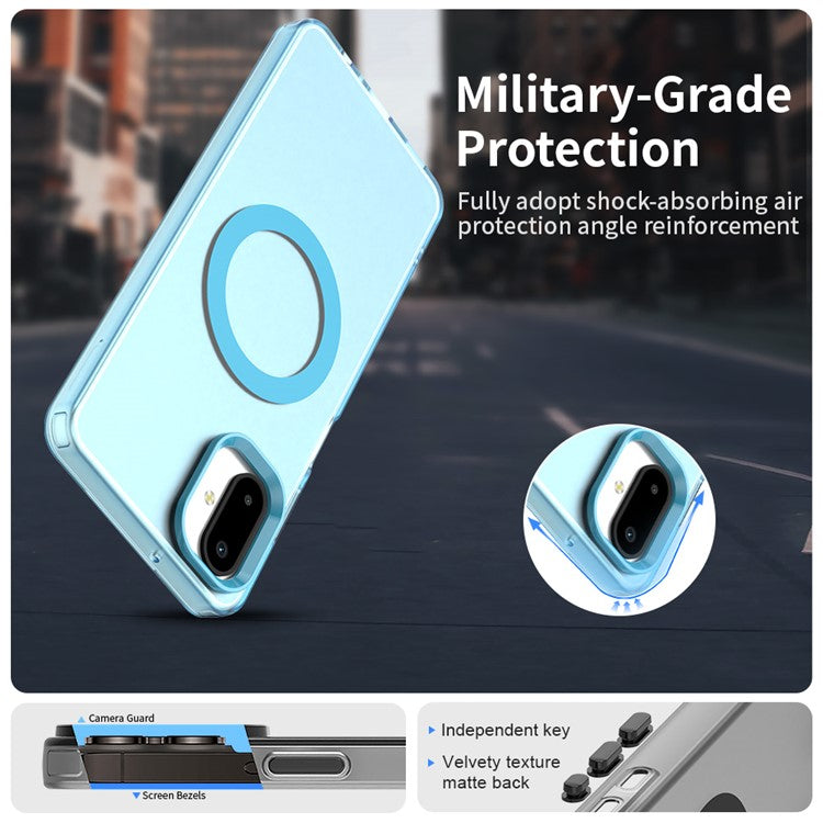 For Samsung Galaxy F06 5G / M06 5G Case Compatible with MagSafe Anti Drop Hybrid Phone Back Cover - Blue