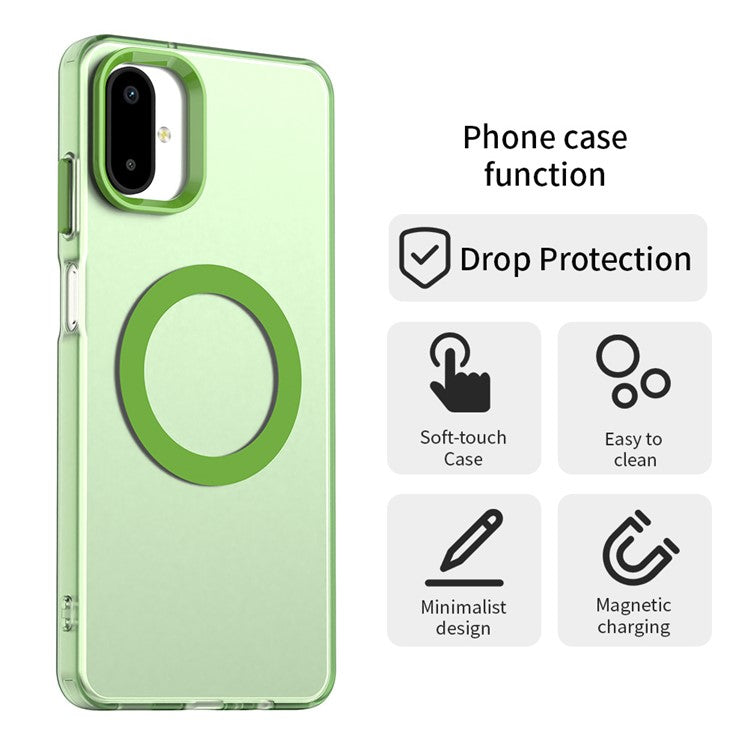 For Samsung Galaxy F06 5G / M06 5G Case Compatible with MagSafe Anti Drop Hybrid Phone Back Cover - Green