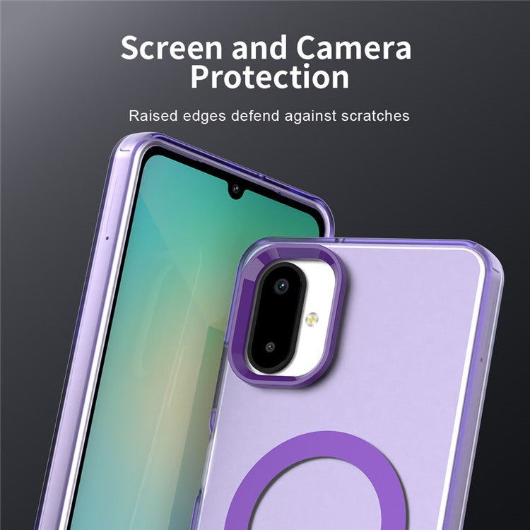 For Samsung Galaxy F06 5G / M06 5G Case Compatible with MagSafe Anti Drop Hybrid Phone Back Cover - Purple