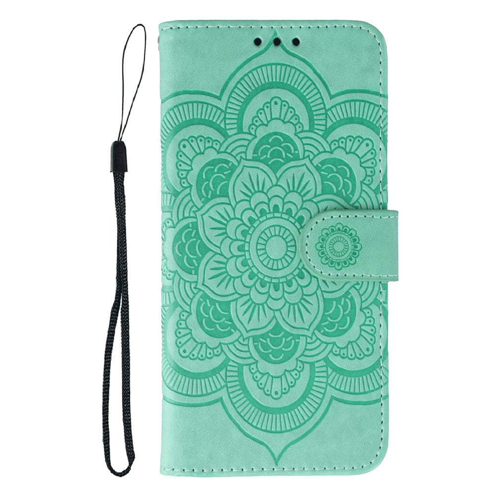 For Oppo Reno13 5G (Global) Case PU Leather Mandala Imprinted Design Wallet Phone Cover - Green