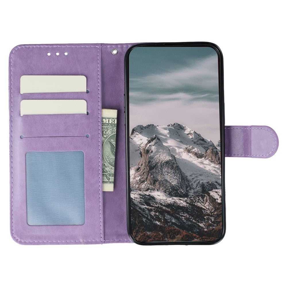 For Oppo Reno13 5G (Global) Case PU Leather Mandala Imprinted Design Wallet Phone Cover - Purple