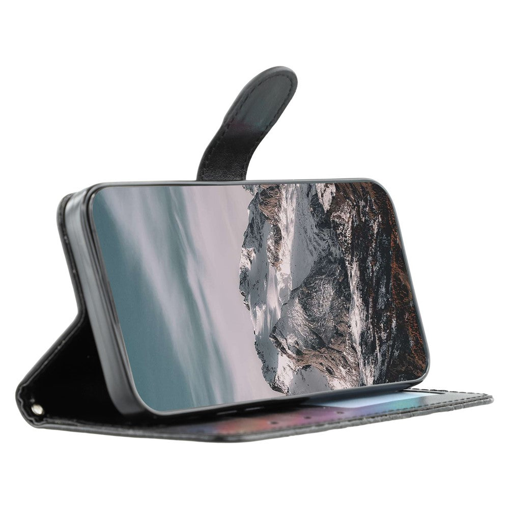 For Oppo Reno13 F 4G / 5G Case PU Leather Mandala Imprinted Design Wallet Phone Cover - Black