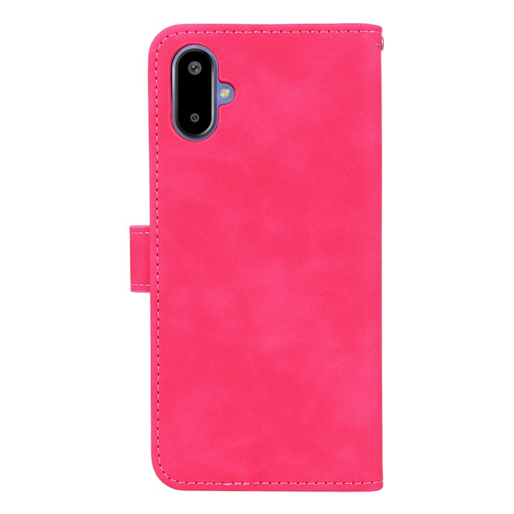 For Samsung Galaxy F06 5G / M06 5G Leather Case Skin Feel Anti Drop Wallet Flip Phone Cover - Rose