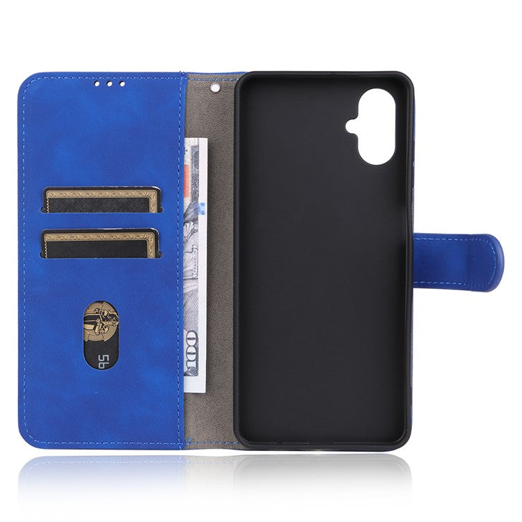 For Samsung Galaxy F06 5G / M06 5G Leather Case Skin Feel Anti Drop Wallet Flip Phone Cover - Blue