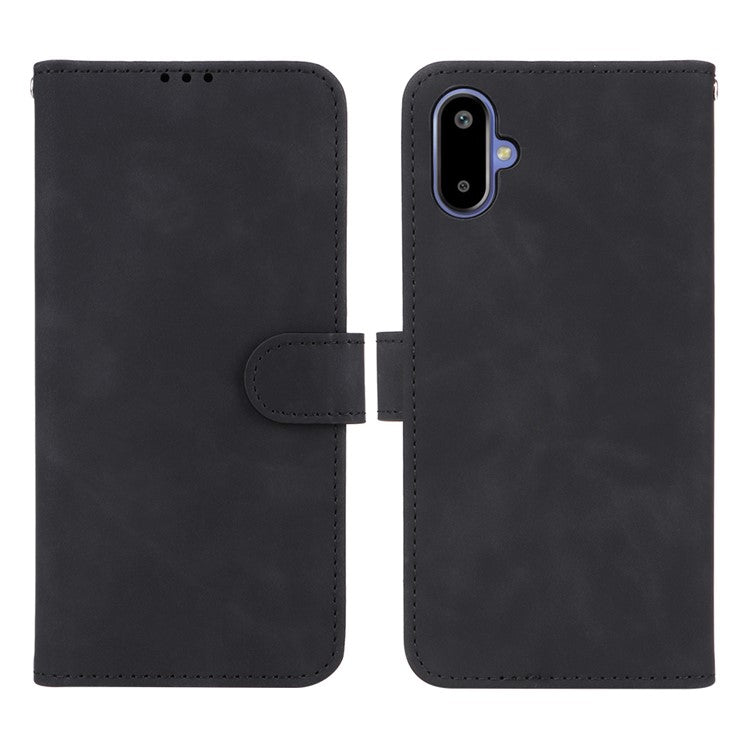 For Samsung Galaxy F06 5G / M06 5G Leather Case Skin Feel Anti Drop Wallet Flip Phone Cover - Black