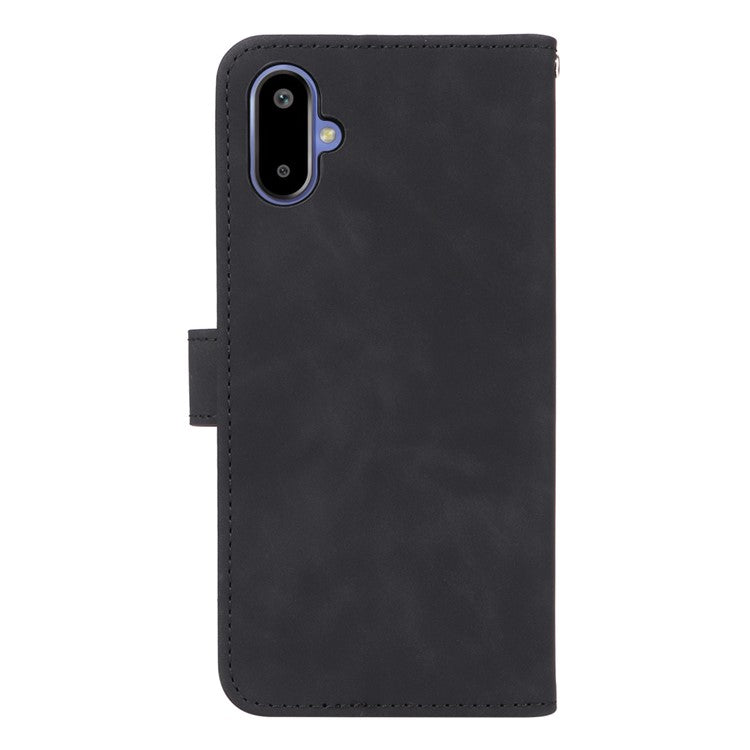 For Samsung Galaxy F06 5G / M06 5G Leather Case Skin Feel Anti Drop Wallet Flip Phone Cover - Black