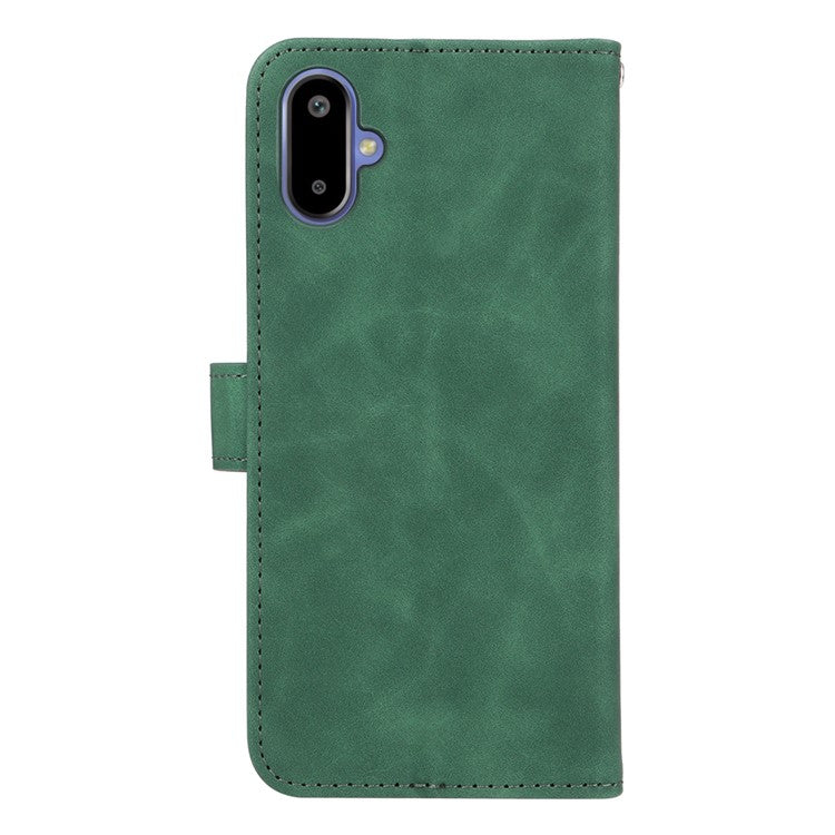 For Samsung Galaxy F06 5G / M06 5G Leather Case Skin Feel Anti Drop Wallet Flip Phone Cover - Green