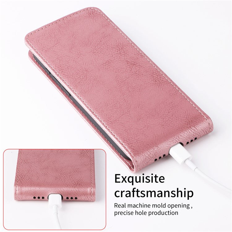 For Samsung Galaxy M16 5G / F16 5G Stand Case Magnetic Clasp Vertical Flip Leather Phone Cover with Card Holder - Rose Gold