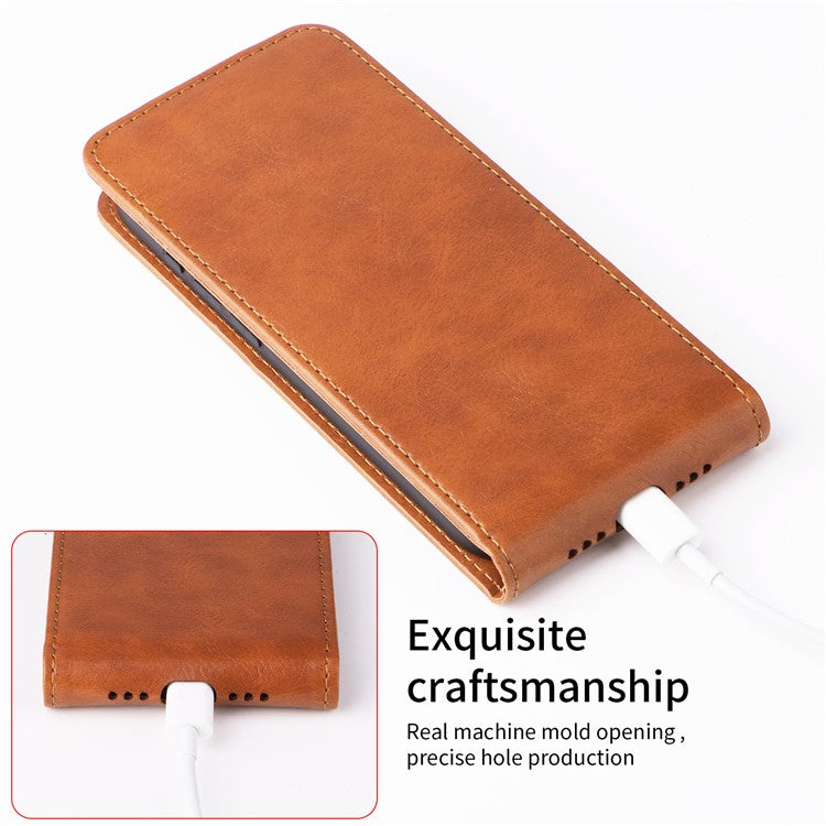 For Samsung Galaxy M16 5G / F16 5G Stand Case Magnetic Clasp Vertical Flip Leather Phone Cover with Card Holder - Orange