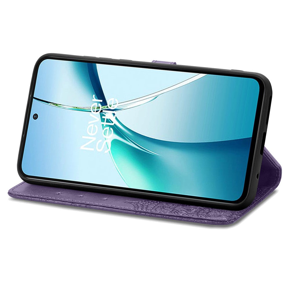 For Oppo Reno13 5G (Global) Wallet Case Mandala Flower Leather Phone Cover Stand - Purple