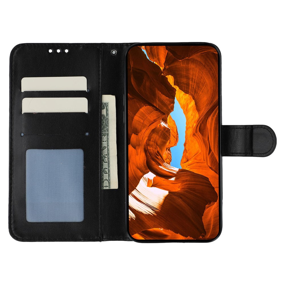 For Oppo Reno13 5G (Global) Case PU Leather Flip Wallet Phone Cover with Strap - Black