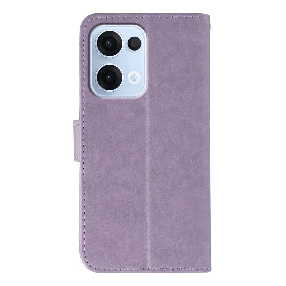 For Oppo Reno13 5G (Global) Case PU Leather Flip Wallet Phone Cover with Strap - Purple