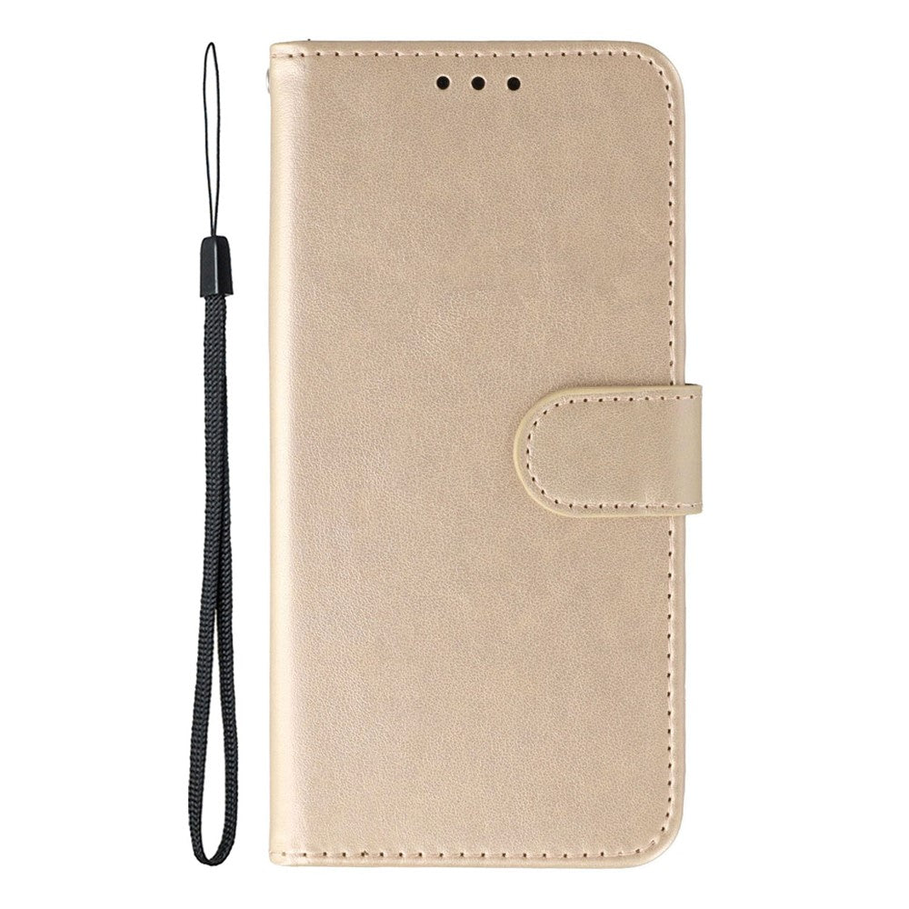 For Oppo Reno13 5G (Global) Case PU Leather Flip Wallet Phone Cover with Strap - Rose Gold