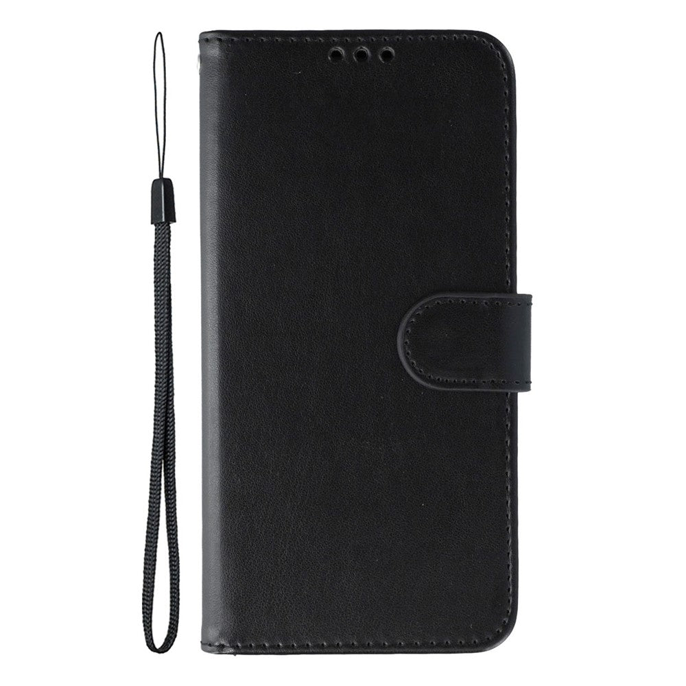For Oppo Reno13 Pro 5G Case PU Leather Flip Wallet Phone Cover with Strap - Black