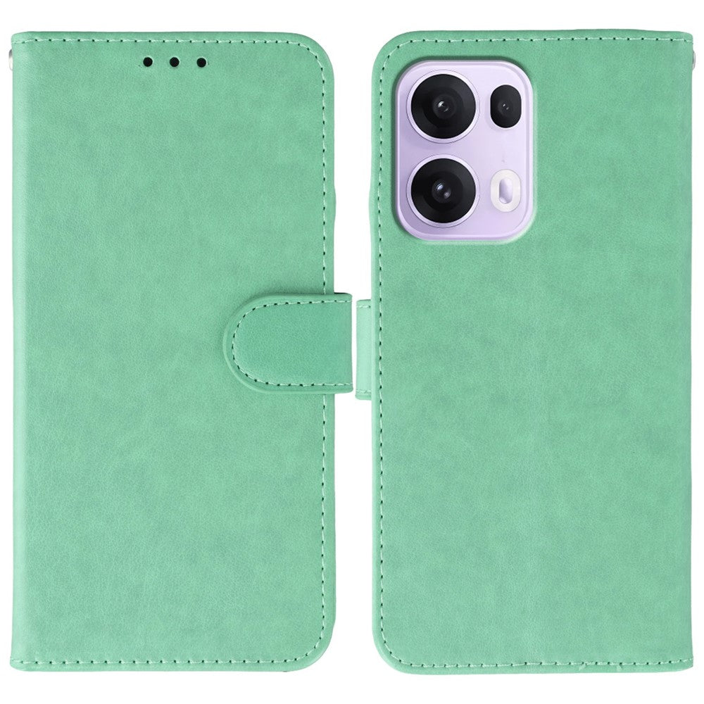 For Oppo Reno13 Pro 5G Case PU Leather Flip Wallet Phone Cover with Strap - Green