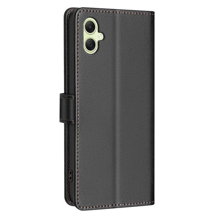 BINFEN COLOR BF32 For Samsung Galaxy F06 5G / M06 5G Leather Case Wallet RFID Blocking Phone Cover - Black