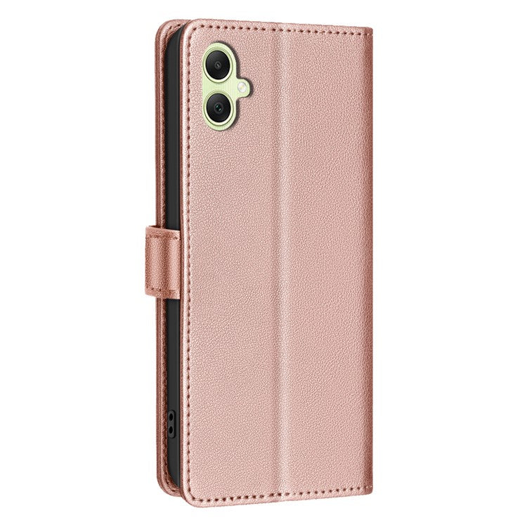 BINFEN COLOR BF32 For Samsung Galaxy F06 5G / M06 5G Leather Case Wallet RFID Blocking Phone Cover - Rose Gold
