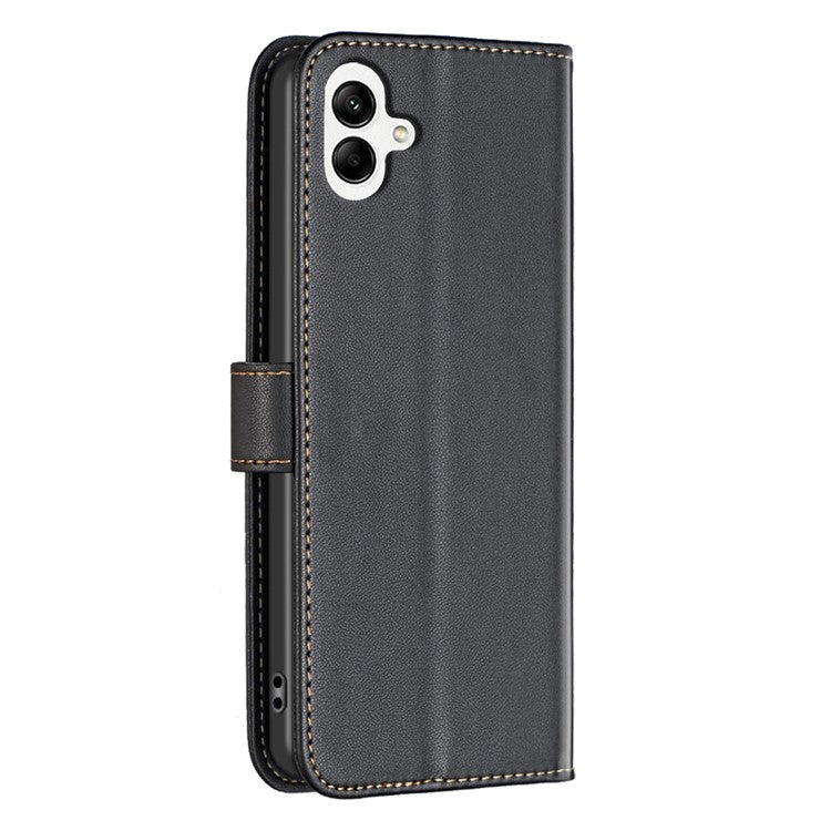 BINFEN COLOR BF17 For Samsung Galaxy F06 5G / M06 5G Case Wallet Folio Flip Leather Cover - Black