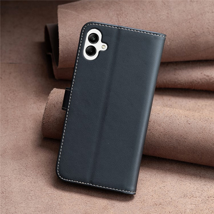 BINFEN COLOR BF17 For Samsung Galaxy F06 5G / M06 5G Case Wallet Folio Flip Leather Cover - Black