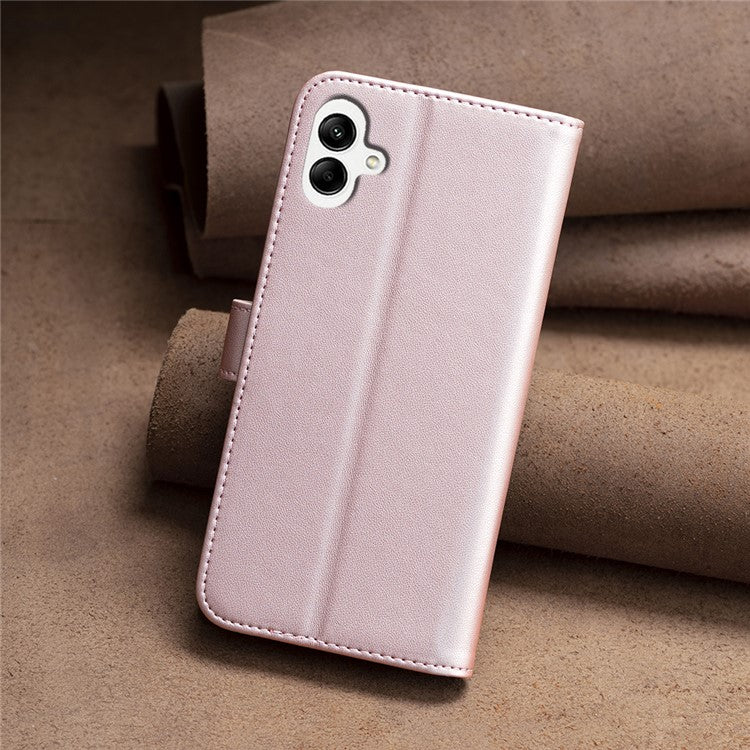 BINFEN COLOR BF17 For Samsung Galaxy F06 5G / M06 5G Case Wallet Folio Flip Leather Cover - Rose Gold