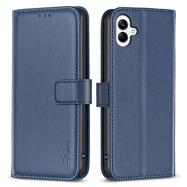 BINFEN COLOR BF17 For Samsung Galaxy F06 5G / M06 5G Case Wallet Folio Flip Leather Cover - Blue