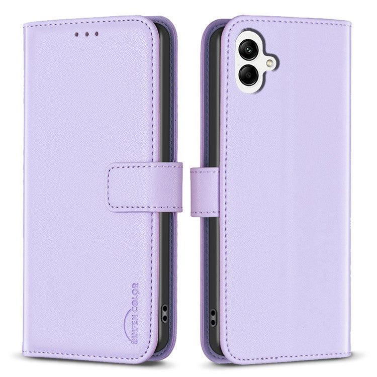 BINFEN COLOR BF17 For Samsung Galaxy F06 5G / M06 5G Case Wallet Folio Flip Leather Cover - Purple