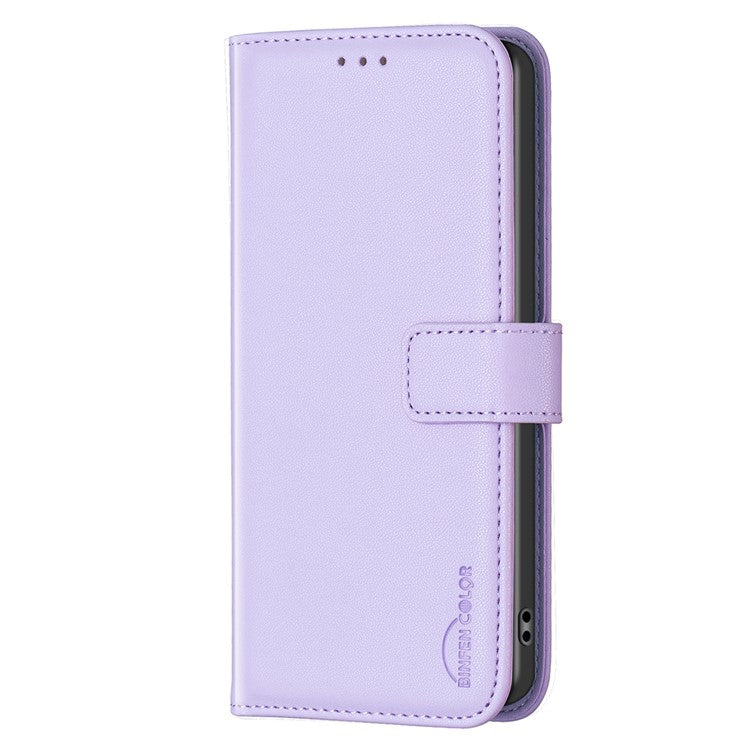 BINFEN COLOR BF17 For Samsung Galaxy F06 5G / M06 5G Case Wallet Folio Flip Leather Cover - Purple