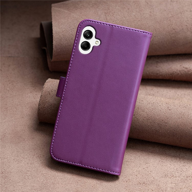 BINFEN COLOR BF17 For Samsung Galaxy F06 5G / M06 5G Case Wallet Folio Flip Leather Cover - Dark Purple