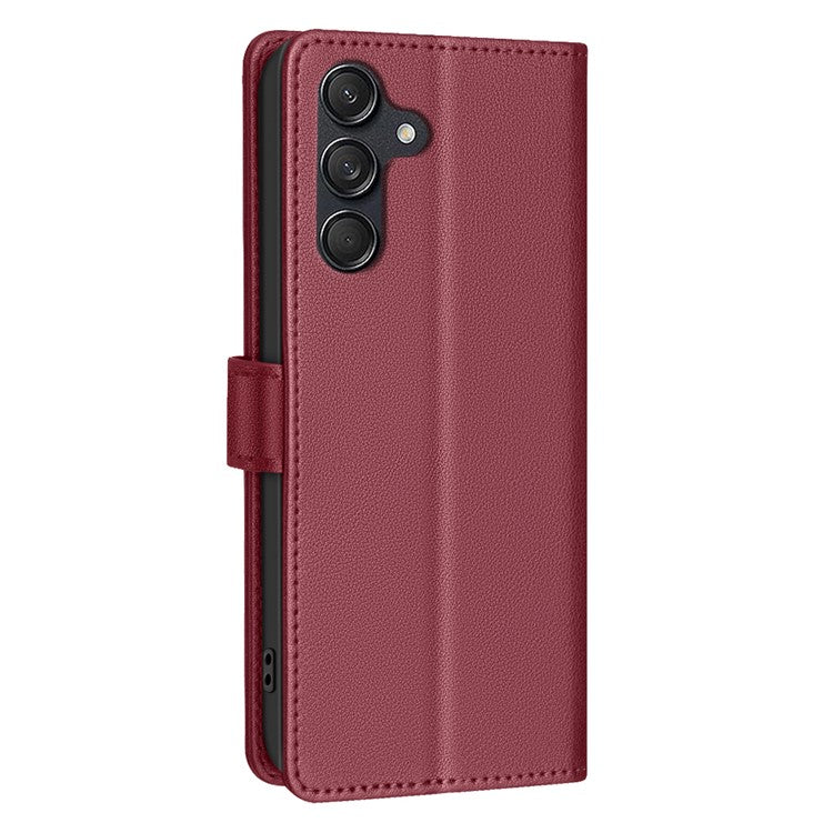 BINFEN COLOR BF32 For Samsung Galaxy F16 5G / M16 5G Leather Case Wallet RFID Blocking Phone Cover - Red