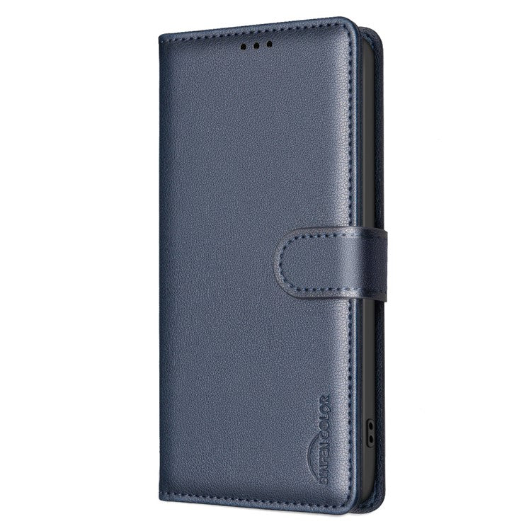 BINFEN COLOR BF32 For Samsung Galaxy F16 5G / M16 5G Leather Case Wallet RFID Blocking Phone Cover - Blue